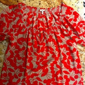 JOIE Cherry Print Blouse